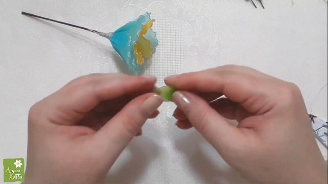 Голубой ирис из капрона, видео сопровождение, мастер-класс к набору от Анюша Хобби. смотреть онлайн