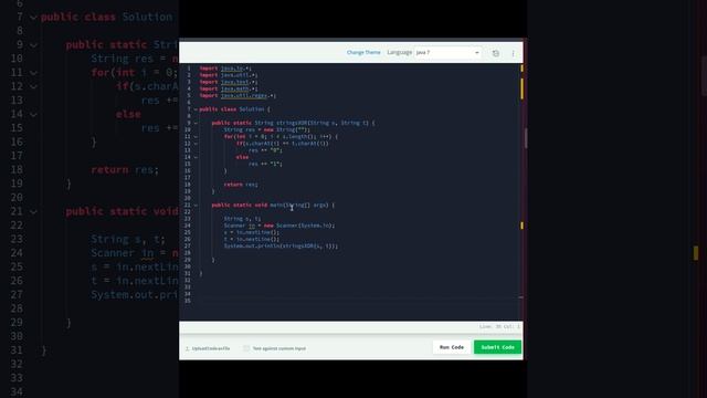 Coding Challenge | Java | Part 9 | XOR String Program | Coding Solution | Hackerrank Practice