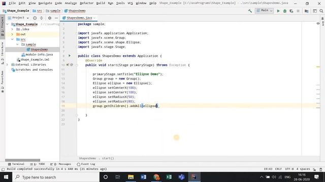 Drawing an ELLIPSE using JavaFx | Shapes in Java смотреть онлайн