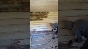 Зачистка сруба с использованием альфа диска