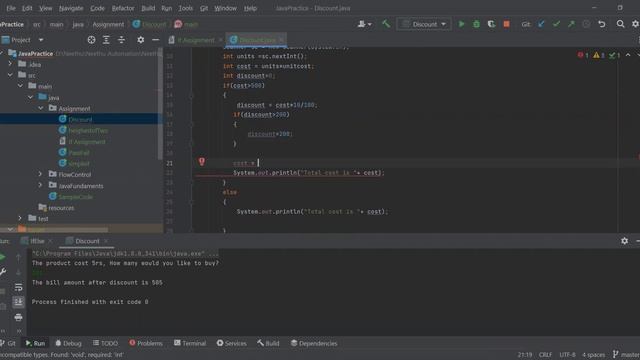 Java problems to solve for beginners-Discount problem