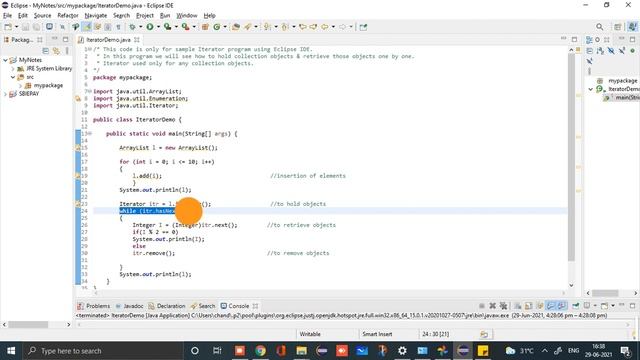 Iterator Example | Java Collection Concept | Core JAVA Basic Concepts