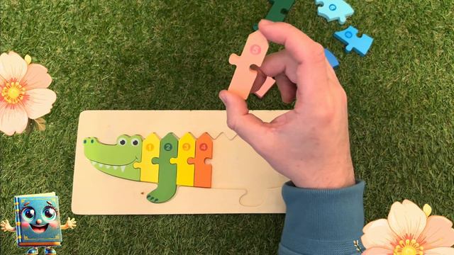 Крокодильчик цифры для самых маленьких.