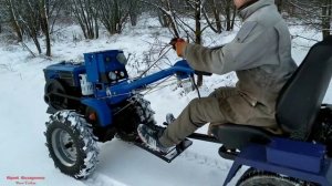 ПО СНЕГУ ЗА ДРОВАМИ ТЯЖЁЛЫМ ДИЗЕЛЬНЫМ МОТОБЛОКОМ КЕНТАВР / РАБОТА МОТОБЛОКОМ ЗИМОЙ