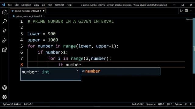 Python Program to Print Prime Number in a Given Interval in Hindi | Prime Number in Python | 2021