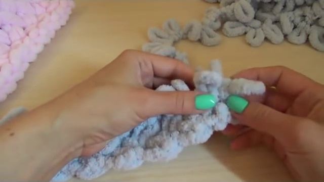 мк узор плетенка для пледа из ALIZE PUFFY