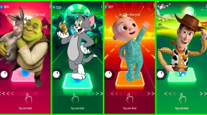 Shrek VS Tom & Jerry VS Cocomelon VS Toy Story Coffin Dance EDM Rush Tiles Hop