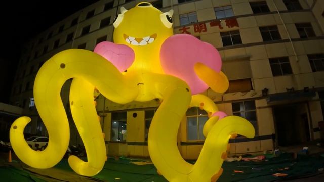 Hanging Yellow Inflatable Balloon Octopus for AdvertisingInflatables Stagedesign Decor