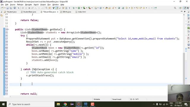 4. Servlet with ajax | DISPLAY data part 1| CRUD Operation | Semant Sir | advance java смотреть онлайн