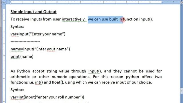 Python | Dynamic Typing | Input ()