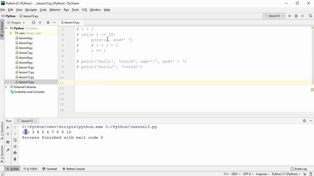 Циклы For и While Python смотреть онлайн