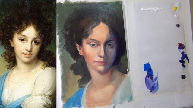 5  урок. Урок рисования, Портрет Нарышкиной. По мотивам картины Боровиковского. Рисуем портрет