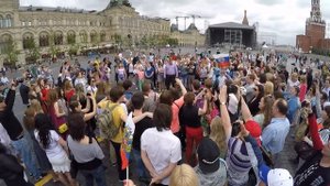Флешмоб на Красной площади. Гимн России. 31.05.15