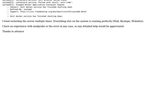 DevOps & SysAdmins: Docker service not able to start anymore because of modprobe error смотреть онлайн