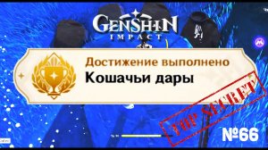 КОШАЧЬИ ДАРЫ Достижение Геншин импакт Скрытые достижения, видео №66 Genshin Impact