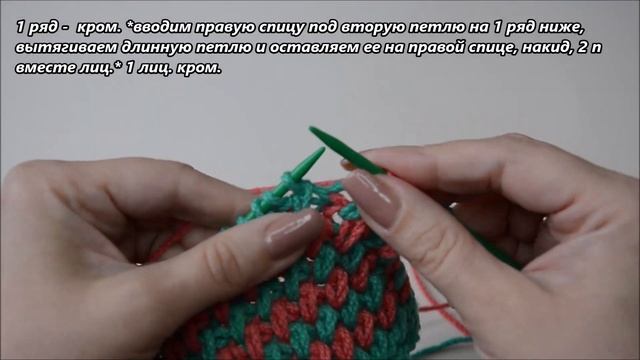 Шикарный двухцветный узор спицами / вяжется очень легко.
