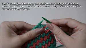 Шикарный двухцветный узор спицами / вяжется очень легко.
