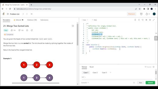 08. Merge Two Sorted Lists -  leetcode | Java DSA LeetCode Solutions