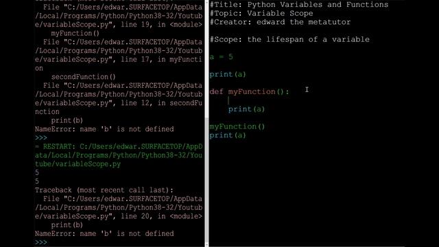 Variable Scope & Global Keyword in Python смотреть онлайн