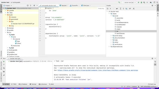Java with Docker for development