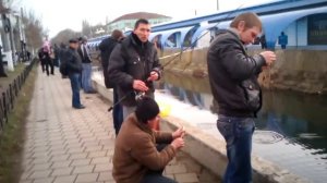 Сегодня в Керчи больше сотни рыбаков вышли «дёргать» кефаль