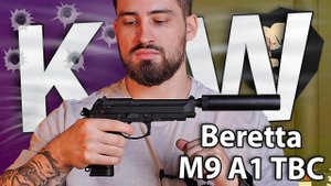 Страйкбольный пистолет KJW Beretta M9 A1 TBC (6 мм, GBB, CO2, глушитель) видео обзор