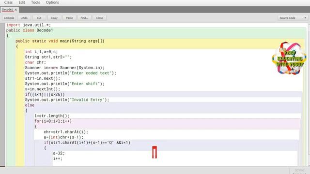 Java program to decode the message