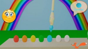 УЧИМ ЦВЕТА РАДУГИ - Разноцветные яйца - Развивающий мультик для малышей