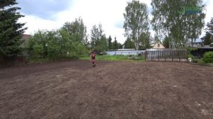 Делаем планировку и посев газона на участке.