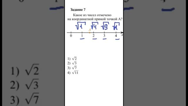 Номер 7 ОГЭ по математике. Сравнение КОРНЕЙ
