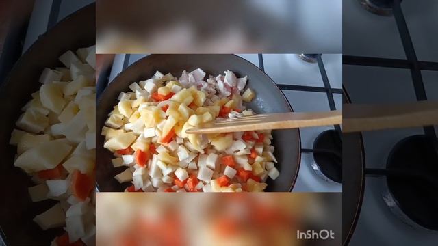 Запеканка из кольраби и куриной грудки. #запеканка#кольраби#куринаягрудка#kohlrabi#chicken#