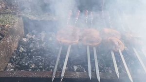 рулет из баранины на углях надетые на шампура