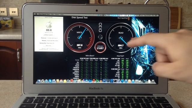 PCIe SSD Speed Test, MacBook Air 2014 11" (i5, 8GB RAM) смотреть онлайн