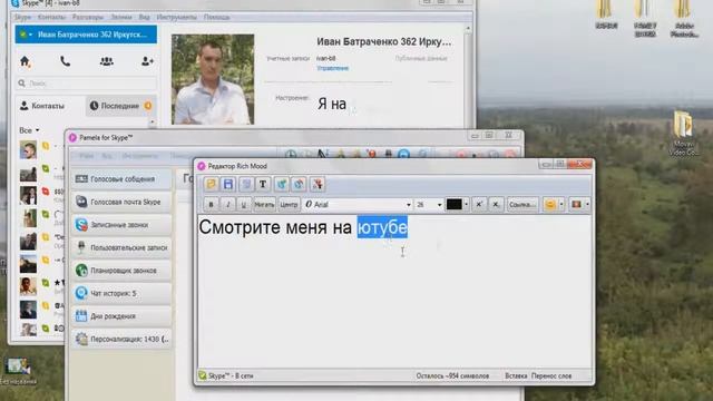 Яркий интерактивный статус в скайпе, как установить особый статус - Pamela for Skype смотреть онлайн