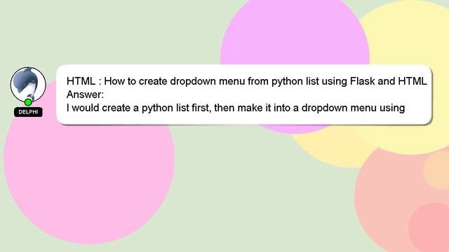 HTML : How to create dropdown menu from python list using Flask and HTML смотреть онлайн