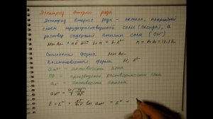 Лекция 65 Классификация электродов  Электрод второго рода