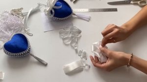 Бант для новогодней игрушки мастер класс