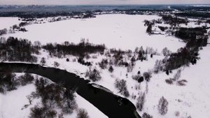 Река Клязьма зимой в районе оз. Оборинское | DJI Mavic Air 2 | 4K