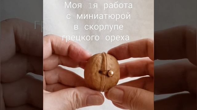 Миниатюра в скорлупе грецкого ореха. Моё крайнее увлечение - Первая работа.