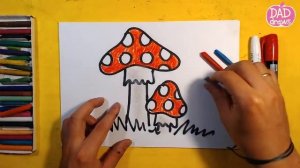 How to draw a Mushroom Amanita / Art for Kids