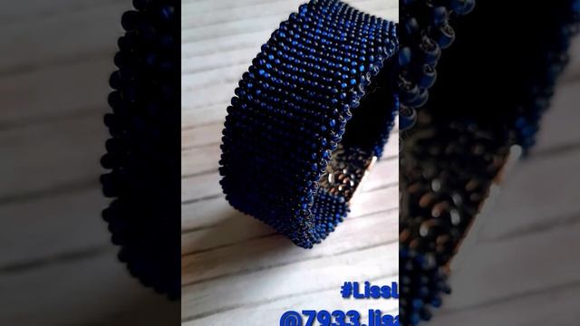 ВК  7933 lisa Браслет из бисера, синий цвет. Beaded bracelet, blue.