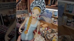 кукла из папье-маше,  процесс работы