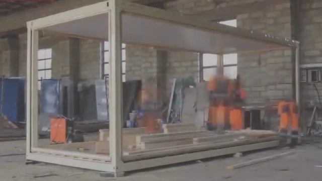 Производство блок-контейнера, металлической бытовки, семь часов за пять минут