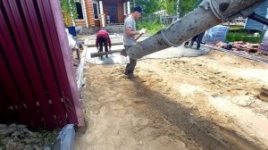 Укладка тротуарной плитки на бетон. Заливка бетона под тротуарную плитку. Основание от бетона.