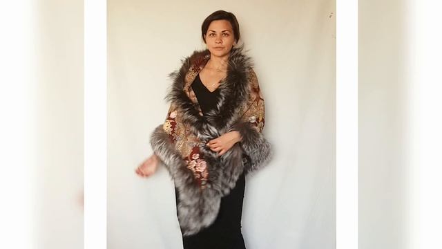 Павловопосадская шаль «Радоница» с чернобуркой смотреть онлайн