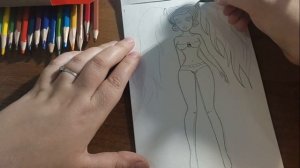 РИСУЕМ КРАСИВУЮ КУКОЛКУ)))