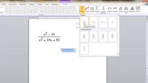 Writing Math Equations in Microsoft Word