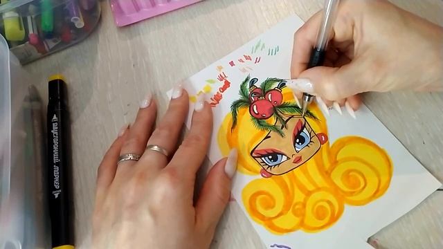 #бумажныекуклы ? Рисуем НОВОГОДНЮЮ КУКОЛКУ ?2часть #какнарисоватькуколку