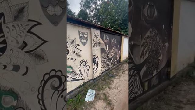 Расписные стены в одном из поселков Шри-Ланки
