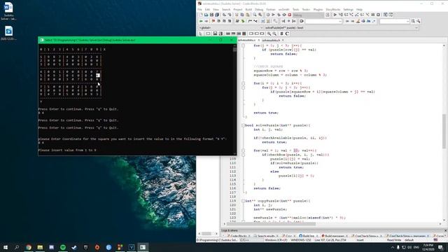 Sudoku game in C смотреть онлайн
